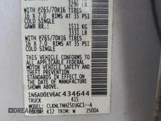 2010 Nissan Frontier Pro-4X с VIN 1N6AD0EV6AC434644, выставлен на аукционе Copart как лот 61943805 с пробегом 164 700 миль миль и Чистый • Clean title. История ставок и продаж доступна на DreamBid. Изображение 15.