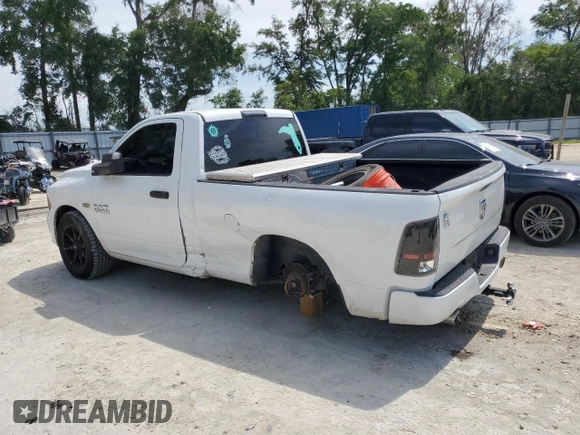 2014 Ram 1500 Express with VIN 3C6JR6AT2EG331453, listed as a Copart auction lot 58036025 with 204,576 mi miles and Salvage title. Bid and sale history available at DreamBid. Image 2.
