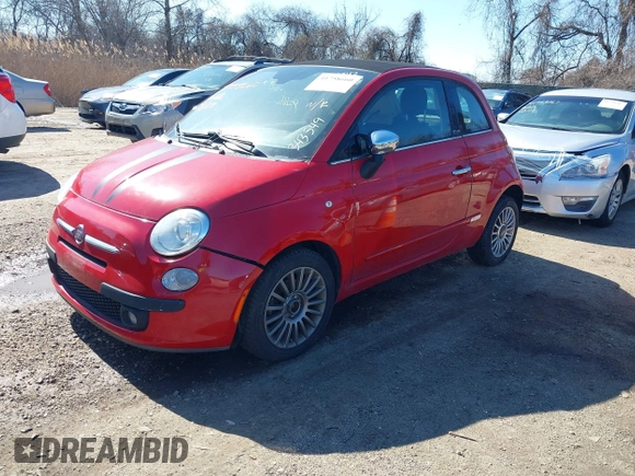 2012 FIAT 500 Gucci with VIN 3C3CFFER7CT343549, listed as a IAAI auction lot 41758660 with 91,786 mi miles. Bid and sale history available at carsss.com. Image 2.