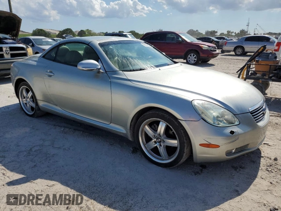 2002 Lexus SC 430 with VIN JTHFN48Y120002712, listed as a Copart auction lot 57078505 with 129,826 mi miles and Salvage Title. Bid and sale history available at DreamBid. Image 4.
