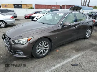 2014 Infiniti Q50 Hybrid Premium with VIN JN1AV7AP0EM691043, listed as a Copart auction lot 50598135 with 78,243 mi miles and Salvage title. Bid and sale history available at DreamBid. Image 1.