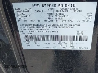 2010 Ford F-150 XL with VIN 1FTFX1EV4AFB21872, listed as a IAAI auction lot 42136120 with 111,124 mi miles. Bid and sale history available at carsss.com. Image 9.