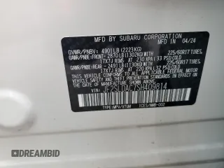 2025 Subaru Forester with VIN JF2SLDAC7SH409814, listed as a Copart auction lot 85524404 with 1,308 mi miles and Salvage title. Bid and sale history available at DreamBid. Image 12.