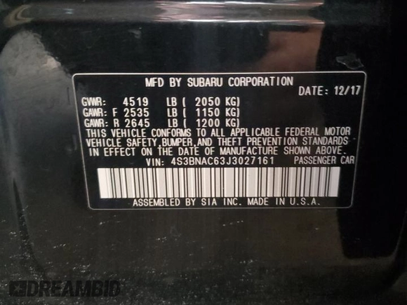 2018 Subaru Legacy Premium with VIN 4S3BNAC63J3027161, listed as a Copart auction lot 77390903 with 66,853 mi miles. Bid and sale history available at carsss.com. Image 15.
