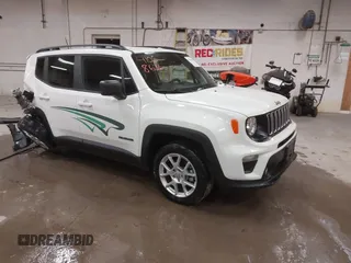 2023 Jeep Renegade Upland with VIN ZACNJDB13PPP12410, listed as a IAAI auction lot 41058636 with 12,730 mi miles. Bid and sale history available at carsss.com. Image 1.