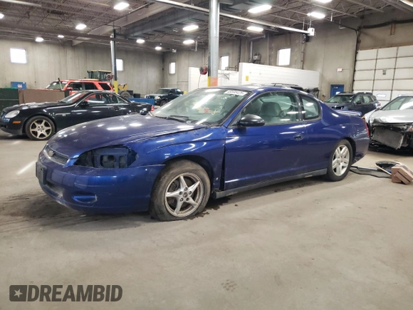 2006 Chevrolet Monte Carlo LT 3.9L with VIN 2G1WK161X69282469, listed as a Copart auction lot 48595425 with 158,310 mi miles and Clean Title. Bid and sale history available at carsss.com. Image 1.