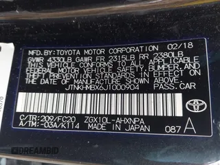 2018 Toyota C-HR XLE with VIN JTNKHMBX6J1000904, listed as a IAAI auction lot 42513117 with 77,192 mi miles and . Bid and sale history available at DreamBid. Image 9.