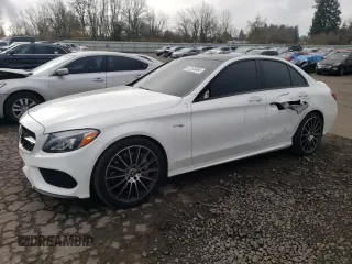 2018 Mercedes-Benz C 43 AMG with VIN 55SWF6EB9JU234998, listed as a Copart auction lot 87233064 with 75,432 mi miles and Salvage Title. Bid and sale history available at carsss.com. Image 1.