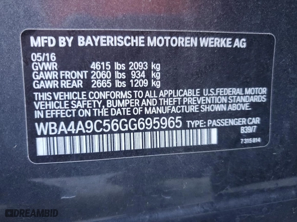 2016 BMW 4 Series 428i with VIN WBA4A9C56GG695965, listed as a Copart auction lot 51313005 with 89,385 mi miles and Salvage Title. Bid and sale history available at carsss.com. Image 12.
