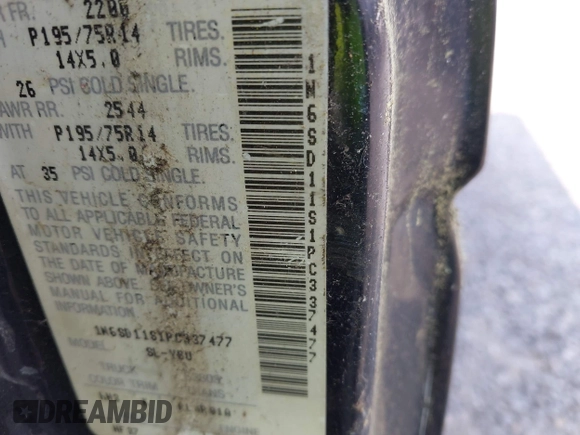 1993 Nissan Frontier с VIN 1N6SD11S1PC337477, выставлен на аукционе IAAI как лот 42484241 с пробегом 89 985 миль миль и . История ставок и продаж доступна на DreamBid. Изображение 9.