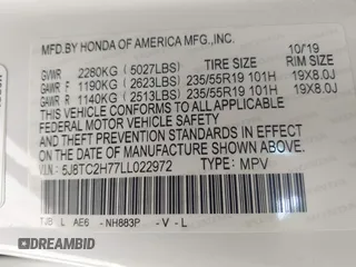 2020 Acura RDX Advance with VIN 5J8TC2H77LL022972, listed as a IAAI auction lot 42057301 with 94,685 mi miles and . Bid and sale history available at carsss.com. Image 9.