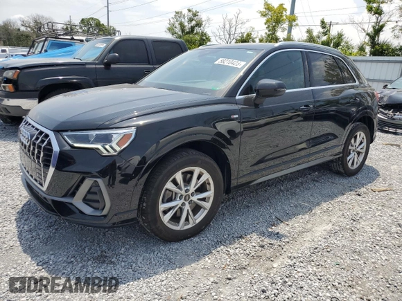 2023 Audi Q3 S line Premium Plus with VIN WA1EECF39P1068693, listed as a Copart auction lot 58210425 with 29,088 mi miles and Salvage title. Bid and sale history available at DreamBid. Image 1.