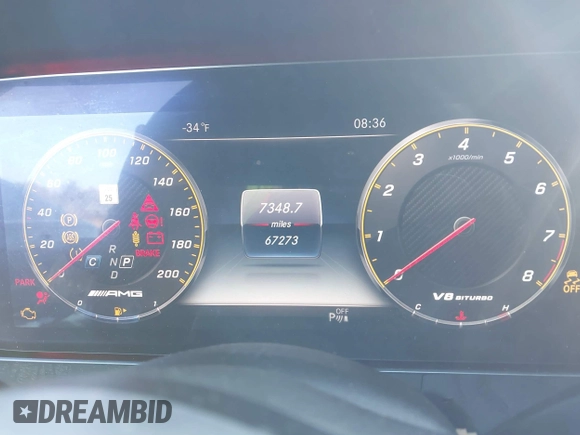 2020 Mercedes-Benz E-Class AMG E 63 S with VIN WDDZF8KB9LA703250, listed as a IAAI auction lot 41471912 with 67,273 mi miles. Bid and sale history available at carsss.com. Image 7.