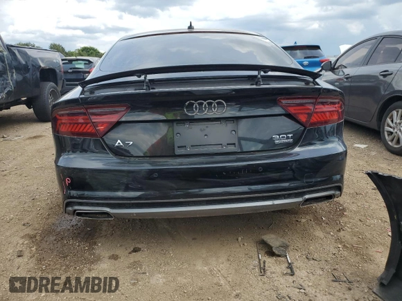 2017 Audi A7 Premium Plus with VIN WAUW2AFC5HN115894, listed as a Copart auction lot 54017284 with 66,704 mi miles and Salvage Title. Bid and sale history available at carsss.com. Image 6.