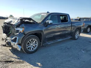 2021 GMC Sierra 1500 Limited SLT with VIN 1GTU9DETXMZ399972, listed as a Copart auction lot 77213004 with 42,588 mi miles and Salvage Title. Bid and sale history available at carsss.com. Image 1.