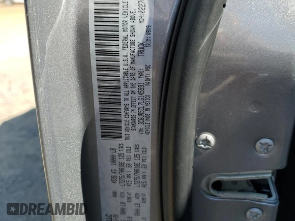 2020 Ram 2500 Tradesman with VIN 3C6UR5CL7LG145991, listed as a Copart auction lot 50692935 with 33,619 mi miles and Salvage Title. Bid and sale history available at carsss.com. Image 12.