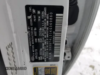 2019 Kia Optima LX with VIN 5XXGT4L31KG369860, listed as a Copart auction lot 45542435 with 126,119 mi miles and Salvage Title. Bid and sale history available at carsss.com. Image 12.