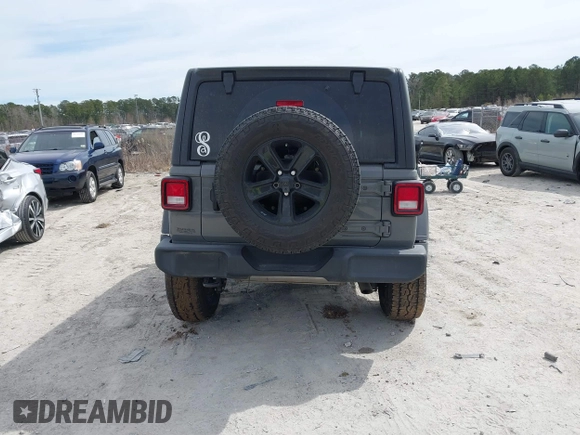 2021 Jeep Wrangler Unlimited Sport S with VIN 1C4HJXDG1MW594522, listed as a IAAI auction lot 41715891 with 88,821 mi miles. Bid and sale history available at carsss.com. Image 16.