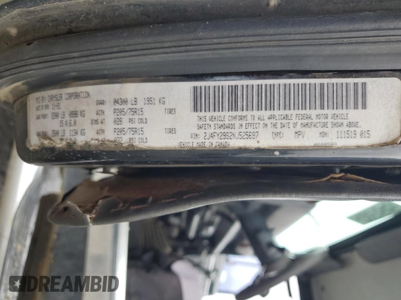 1992 Jeep Wrangler with VIN 2J4FY29S2NJ525697, listed as a Copart auction lot 43551545 with 281,770 mi miles and Salvage Title. Bid and sale history available at carsss.com. Image 15.