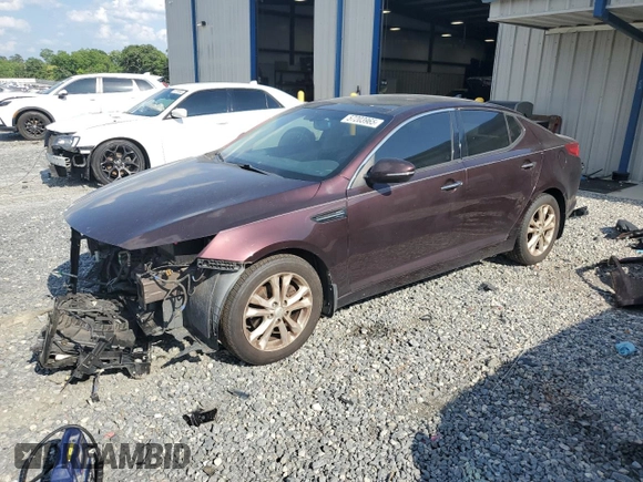 2013 Kia Optima EX z VIN 5XXGN4A77DG138576, wystawiony jako Copart lot #57203965 z przebiegiem 201 406 mil mil oraz Szkoda całkowita • Salvage title. Historia ofert i sprzedaży dostępna na DreamBid. Obrazek 1.