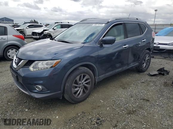 2016 Nissan Rogue SV with VIN 5N1AT2MT7GC844620, listed as a Copart auction lot 48819295 with 88,431 mi miles and Salvage Title. Bid and sale history available at carsss.com. Image 1.