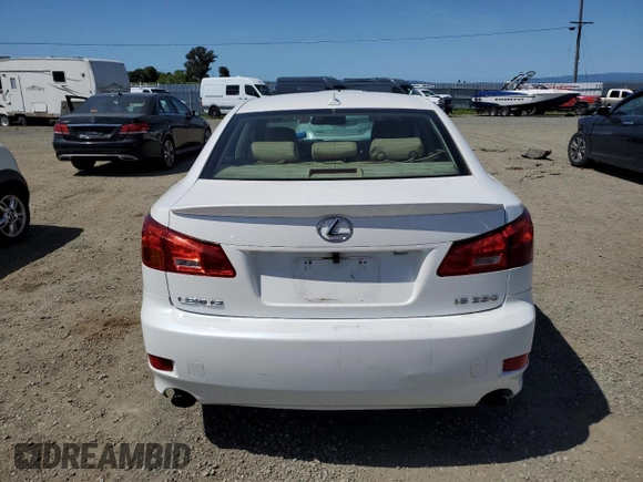 2006 Lexus IS 250 Manual with VIN JTHBK262862020497, listed as a Copart auction lot 52435685 with 126,881 mi miles and Clean Title. Bid and sale history available at carsss.com. Image 6.