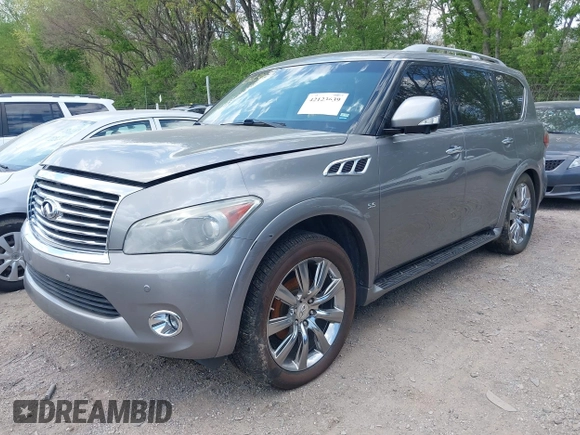 2014 Infiniti QX80 with VIN JN8AZ2NE4E9064351, listed as a IAAI auction lot 42123639 with 164,540 mi miles. Bid and sale history available at carsss.com. Image 6.
