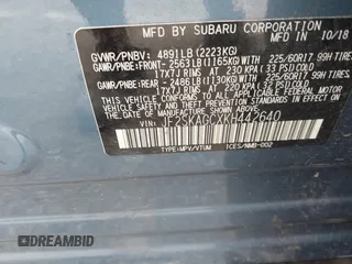 2019 Subaru Forester Premium with VIN JF2SKAGCXKH442640, listed as a IAAI auction lot 42488712 with 37,964 mi miles and . Bid and sale history available at DreamBid. Image 9.