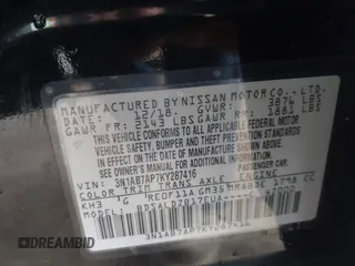 2019 Nissan Sentra SV with VIN 3N1AB7AP7KY287416, listed as a IAAI auction lot 42065704 with 81,399 mi miles and . Bid and sale history available at DreamBid. Image 9.