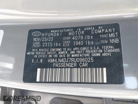 2024 Hyundai Elantra Limited z VIN KMHLN4DJ7RU096025, wystawiony jako IAAI lot #42392773 z przebiegiem 11 616 mil mil oraz . Historia ofert i sprzedaży dostępna na DreamBid. Obrazek 9.