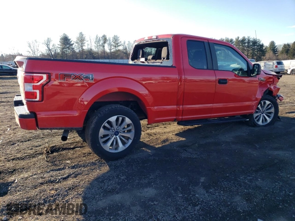 2018 Ford F-150 XL with VIN 1FTFX1EG4JFC22198, listed as a Copart auction lot 46727495 with 121,923 mi miles and Salvage Title. Bid and sale history available at carsss.com. Image 3.
