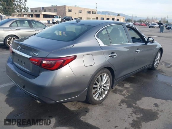 2019 Infiniti Q50 3.0t LUXE with VIN JN1EV7APXKM542829, listed as a IAAI auction lot 41146340 with 43,708 mi miles. Bid and sale history available at carsss.com. Image 4.