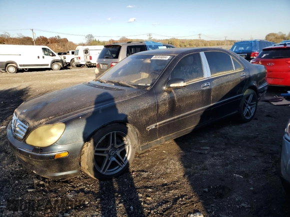 2002 Mercedes-Benz S-Class 6.0L with VIN WDBNG78J12A282359, listed as a Copart auction lot 80369004 with 198,414 mi miles and Non Repairable. Bid and sale history available at carsss.com. Image 1.