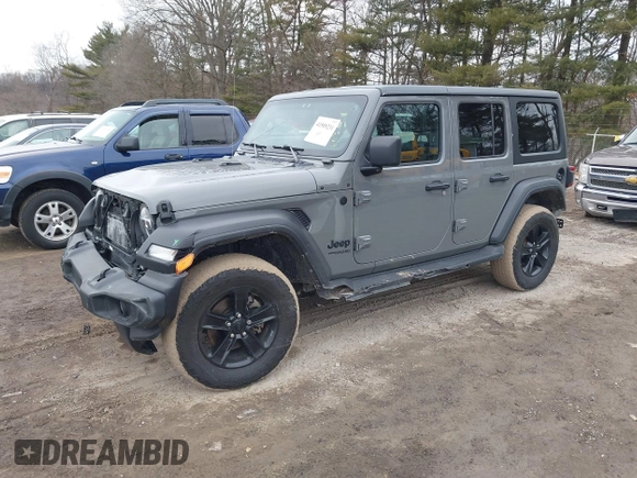 2021 Jeep Wrangler Unlimited Sport Altitude with VIN 1C4HJXDG1MW603784, listed as a IAAI auction lot 41509231 with 102,567 mi miles and . Bid and sale history available at DreamBid. Image 22.