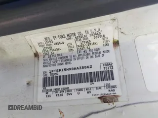 1994 Ford F-150 with VIN 1FTEF15N9RNA35862, listed as a IAAI auction lot 42177067 with Not provided miles and . Bid and sale history available at DreamBid. Image 9.