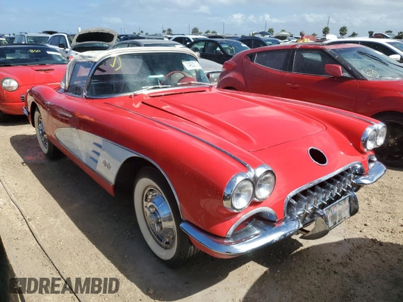 1958 Chevrolet Corvette с VIN J58S109066, выставлен на аукционе Copart как лот 74830194 с пробегом 35 914 миль миль и На запчасти • Non repairable. История ставок и продаж доступна на DreamBid. Изображение 4.