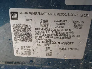 2024 GMC Sierra 1500 SLT with VIN 3GTPHDEDXRG299077, listed as a IAAI auction lot 41415109 with 16,141 mi miles and . Bid and sale history available at DreamBid. Image 9.