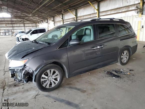 2015 Honda Odyssey EX-L with VIN 5FNRL5H62FB037338, listed as a Copart auction lot 43087485 with 134,579 mi miles and Salvage Title. Bid and sale history available at carsss.com. Image 1.