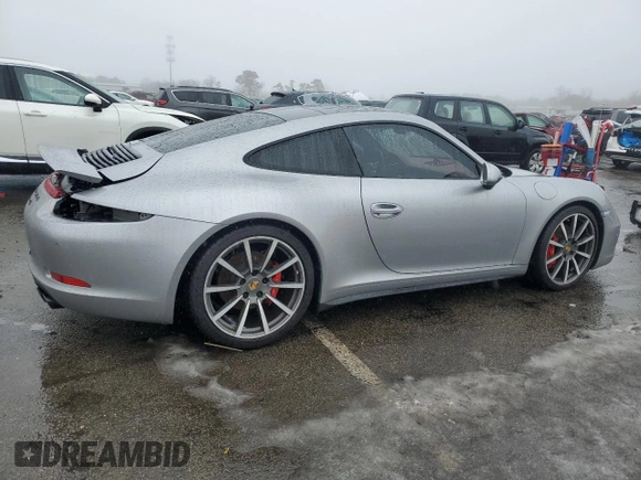 2014 Porsche 911 Carrera S with VIN WP0AB2A90ES120822, listed as a Copart auction lot 44791915 with 43,018 mi miles and Salvage Title. Bid and sale history available at carsss.com. Image 3.