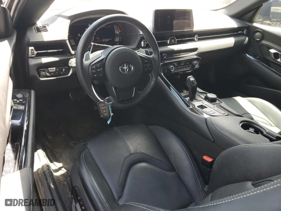 2021 Toyota GR Supra 3.0 with VIN WZ1DB0C04MW035703, listed as a Copart auction lot 61306374 with 46,176 mi miles and Salvage Title. Bid and sale history available at carsss.com. Image 8.