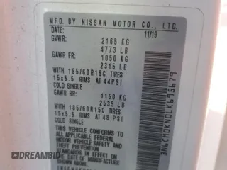 2020 Nissan NV200 S z VIN 3N6CM0KN0LK695679, wystawiony jako Copart lot #44427475 z przebiegiem 134 579 mil mil oraz Szkoda całkowita • Salvage title. Historia ofert i sprzedaży dostępna na DreamBid. Obrazek 15.