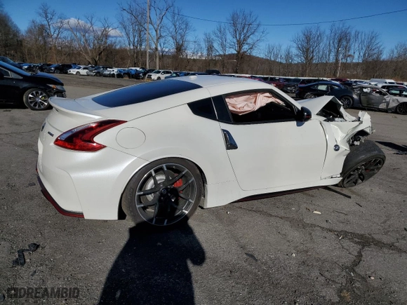 2018 Nissan 370Z Coupe NISMO with VIN JN1AZ4EH5JM571545, listed as a Copart auction lot 79937834 with 0 mi miles and Salvage Title. Bid and sale history available at carsss.com. Image 3.