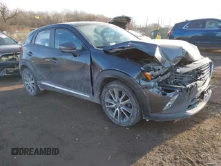 2017 Mazda CX-3 Grand Touring with VIN JM1DKFD74H0170055, listed as a IAAI auction lot 41446576 with 76,171 mi miles. Bid and sale history available at carsss.com. Image 1.
