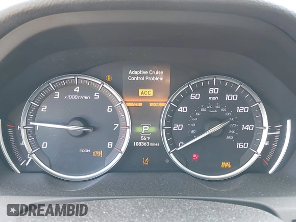 2020 Acura TLX w/Technology Pkg with VIN 19UUB1F50LA011455, listed as a IAAI auction lot 41708297 with 108,363 mi miles. Bid and sale history available at carsss.com. Image 7.