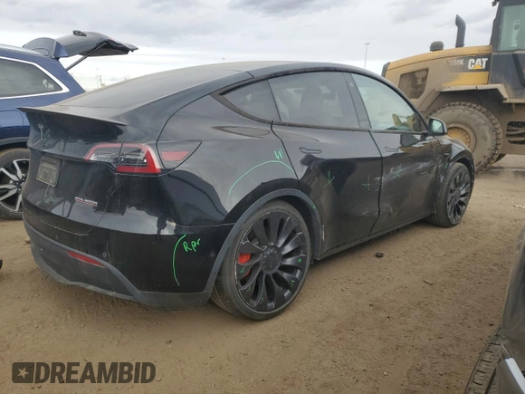 2022 Tesla Model Y Performance with VIN 7SAYGDEF3NF546385, listed as a Copart auction lot 83784984 with 30,769 mi miles and Salvage Title. Bid and sale history available at DreamBid. Image 3.