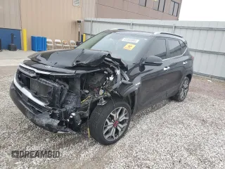 2021 Kia Seltos SX with VIN KNDETCA25M7110053, listed as a Copart auction lot 85550004 with 0 mi miles and Salvage Title. Bid and sale history available at carsss.com. Image 1.