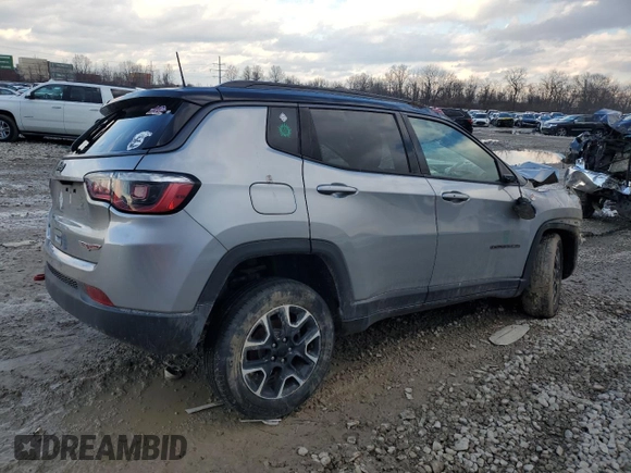 2020 Jeep Compass Trailhawk with VIN 3C4NJDDB0LT163356, listed as a Copart auction lot 46808025 with 103,395 mi miles and Salvage Title. Bid and sale history available at carsss.com. Image 3.