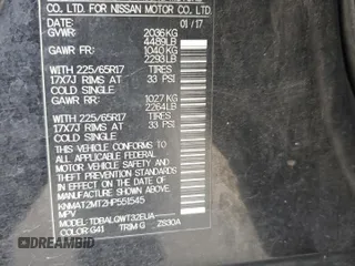 2017 Nissan Rogue SV z VIN KNMAT2MT2HP551545, wystawiony jako Copart lot #53003605 z przebiegiem 164 274 mil mil oraz Szkoda całkowita • Salvage title. Historia ofert i sprzedaży dostępna na DreamBid. Obrazek 15.
