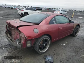 2000 Mitsubishi Eclipse RS with VIN 4A3AC34G9YE074744, listed as a Copart auction lot 41636195 with 183,083 mi miles and Salvage Title. Bid and sale history available at carsss.com. Image 3.