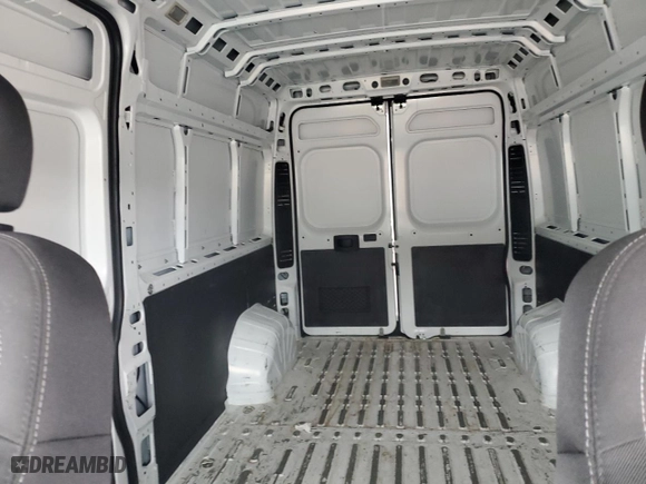 2023 Ram ProMaster Cargo Van with VIN 3C6LRVDG3PE515056, listed as a Copart auction lot 45301115 with 0 mi miles and Salvage Title. Bid and sale history available at carsss.com. Image 10.